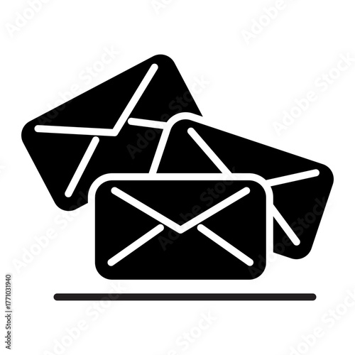 3 message glyph icon. message glyph icon. mail glyph icon. vektor