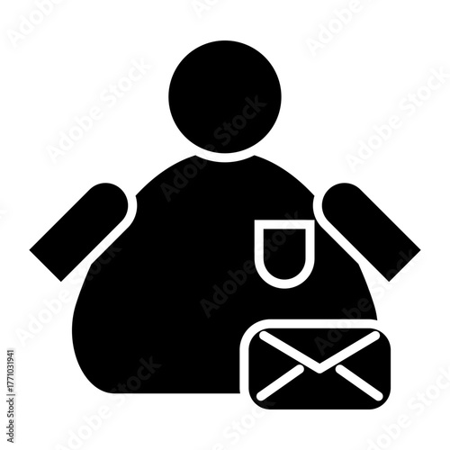 package delivery person. user glyph icon.	