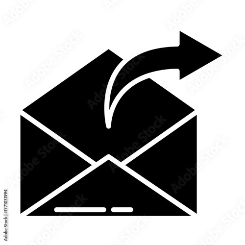outgoing message glyph icon. email out glyph icon. mail out glyph icon. vektor	