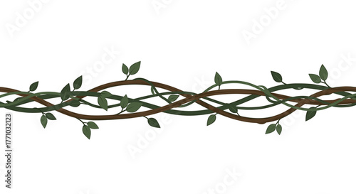 Elegant intertwining vines with green leaves create a natural frame, perfect for adding a touch of organic beauty to invitations and designs