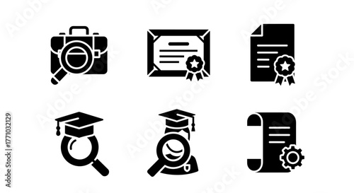 Explore career opportunities and academic achievements with our professional vector icons, perfect for job searching, education, and professional development