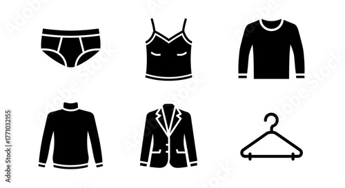 Shop modern clothing essentials with this elegant black and white fashion icon set for a stylish wardrobe, including casual and formal wear