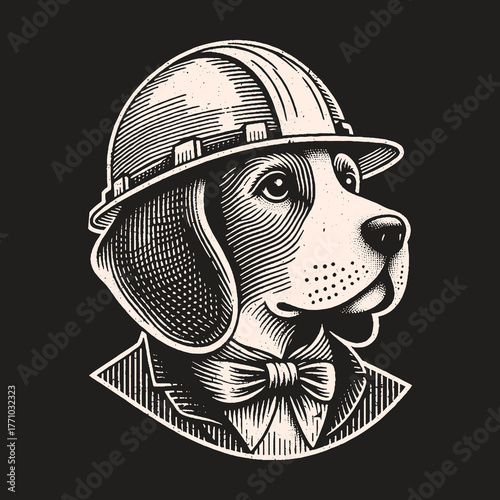 Dog in a Hard Hat: A Professional Beagle.