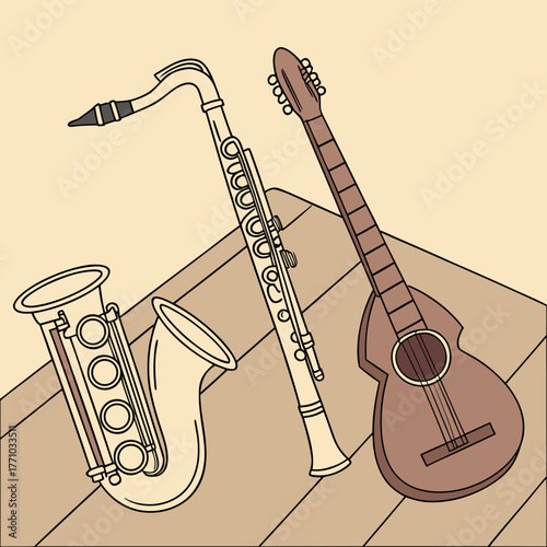 musical instruments vector