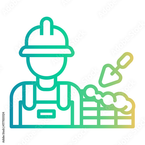 civil engineers Line Gradient Icon