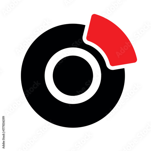 Brake system icon with circular disc for vehicle safety and diagnostics