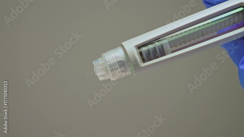 Semaglutide medication pen injector. GLP-1 drug to treat type 2 diabetes manage long-term weight and reduce risk of major cardiovascular events. 