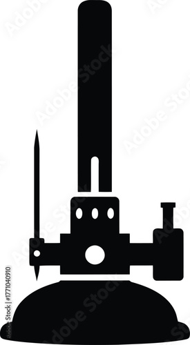Scientific bunsen burner laboratory equipment simple icon vector illustration vector