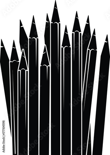 Graphite pencils graphic illustration artistic creative drawing sketching tool concept creative arts education supplies creative vector