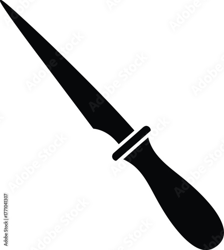 Sharpening steel kitchen tool for knife maintenance and edge restoration handheld sharpener silhouette vector