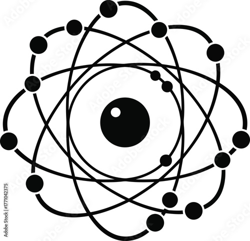 Abstract atomic structure model science technology concept illustration vector art vector