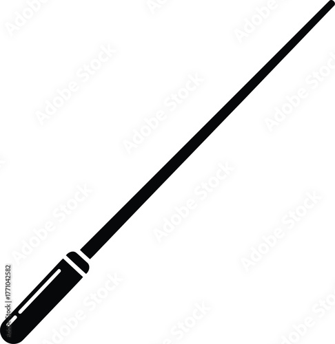 Elegant thin wand with a handle isolated on a a magical concept vector