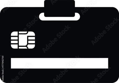 Smart chip credit card icon for secure digital payment and financial transactions technology vector