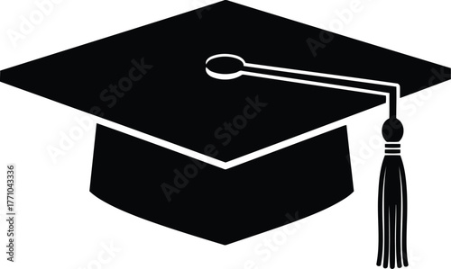 Academic graduation cap tassel symbol of achievement and education vector