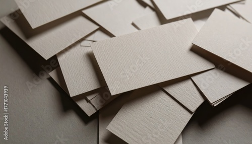 Stack of Blank White Paper Sheets on Gray Background