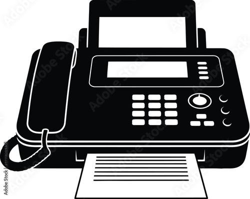 Retro fax machine communication device technology vintage office equipment icon vector graphic vector