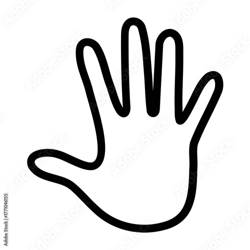 Right hand icon with white color