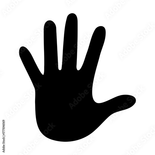 Left hand icon with black color