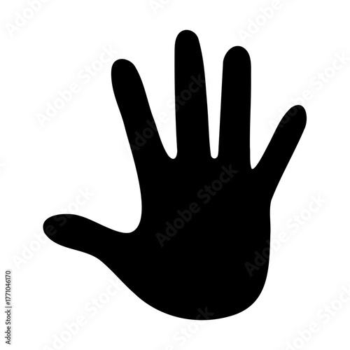 Right hand icon with black color