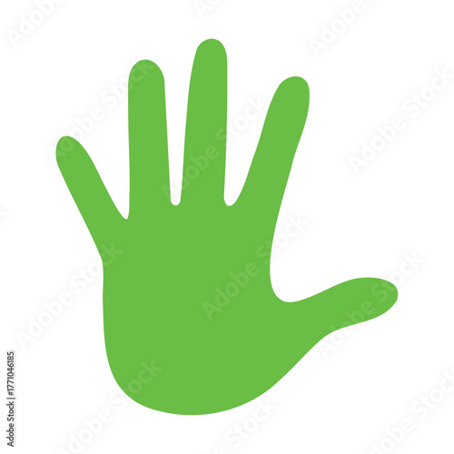 Left hand icon with green color