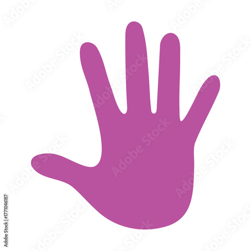 Right hand icon with purple color