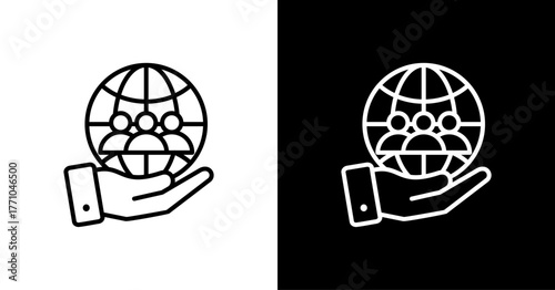 Social Responsibility White Icon Set Design