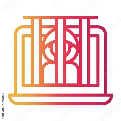 cyber attack Line Gradient Icon