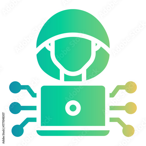 cyber attack Gradient icon