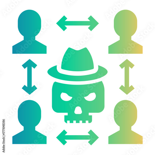 cyber attack Gradient icon