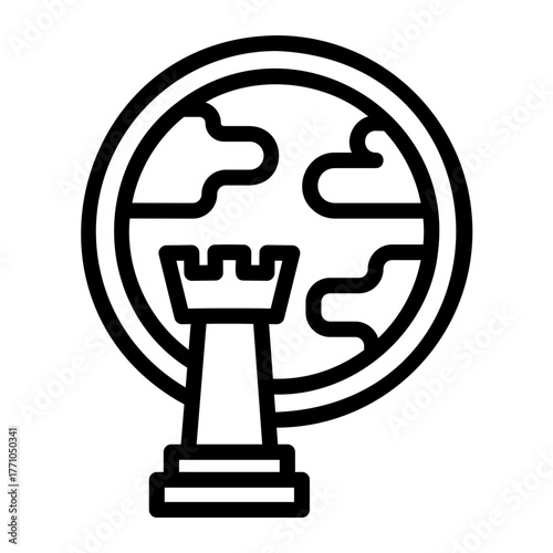 global marketing Line Icon