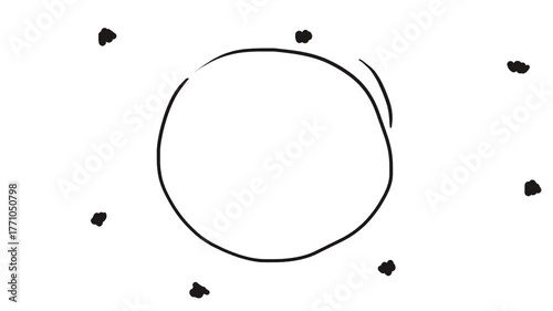 Round frame and flickering spots on the screen