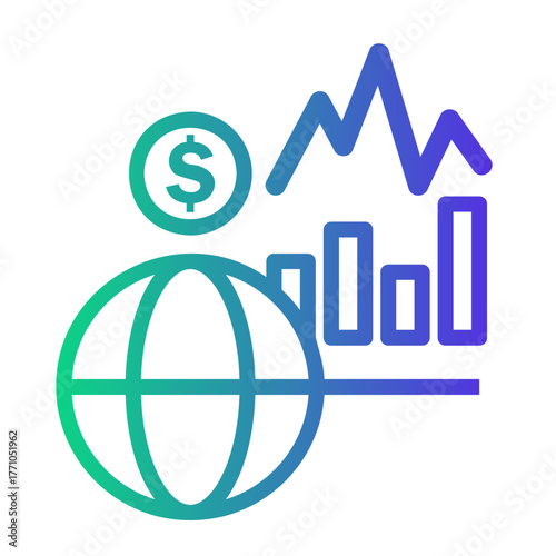 global marketing Line Gradient Icon