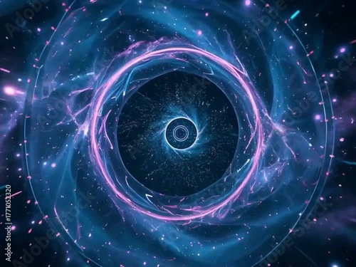 Infinite galaxy loop animation filled with glowing stars, colorful nebulae, and abstract light waves. Perfect for sci-fi and digital visuals.