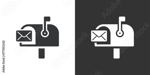 Mail box icon. Solid glyph series icon