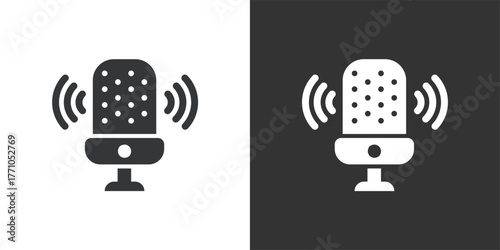 Sound Recording icon. Solid glyph series icon