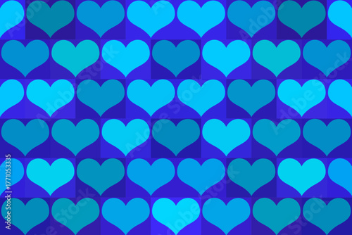 seamless pattern with blue hearts