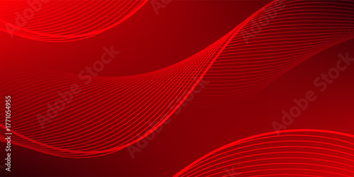 red gradient line background. abstract wavy lines background. dark red background.