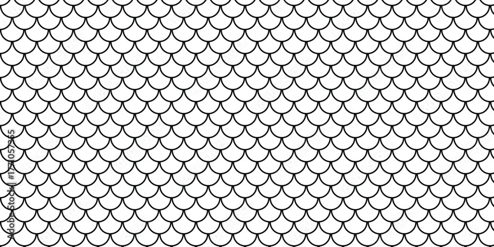 Fototapeta premium simple black fish scale pattern for banner poster background.