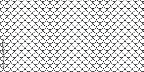 simple black fish scale pattern for banner poster background.