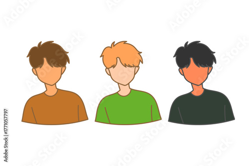 vector illustration of a man with different skin tone