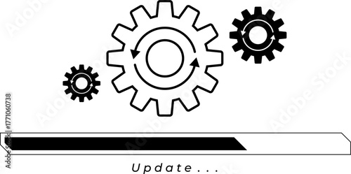 Update loading process. Update system icon. Upgrade application progress icon.