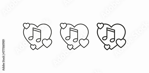 music heart icon sign vector