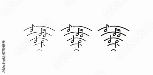 music notes Wave icon sign vector