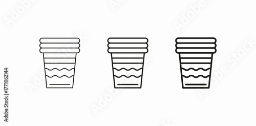 plastic glasses stack icon sign vector
