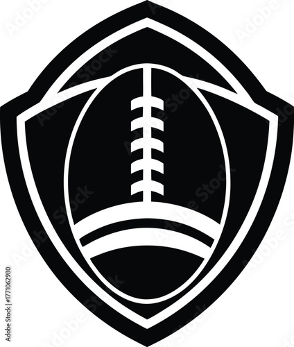 Golden football icon with sports championship elements