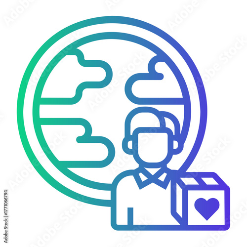 humanitarian Line Gradient Icon