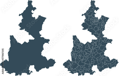 Puebla Outline Map Outline and Internal Divisions