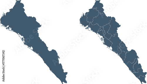 SINALOA Outline Map Outline and Internal Divisions