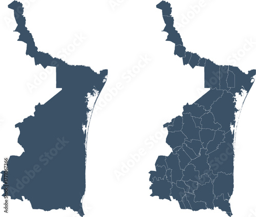 Tamaulipas Outline Map Outline and Internal Divisions