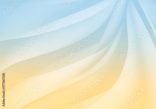 Soft gradient waves of blue and yellow abstract background
